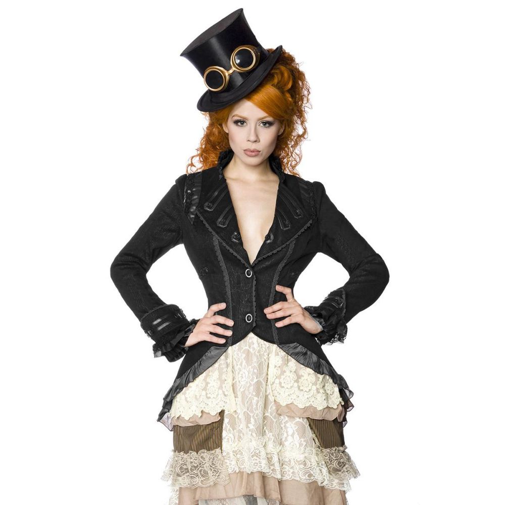 Atixo - Steampunk Manteau de costume - S - Noir